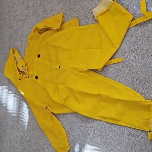 New Rain Suit - Rubberized Coat and Overalls L